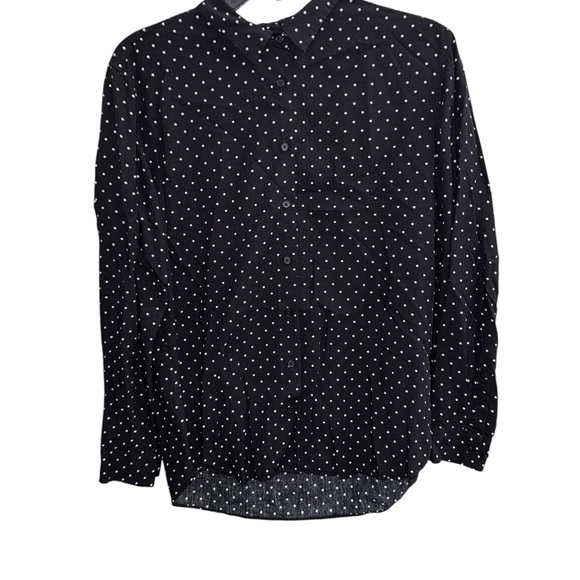 Uniqlo Black and White Polka Dot Women’s  Shirt Size Medium - Picture 1 of 7